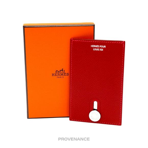 🔴 Hermes "POUR LOUIS XIII" Diabolo Card Holder Wallet - Red - Picture 1 of 5